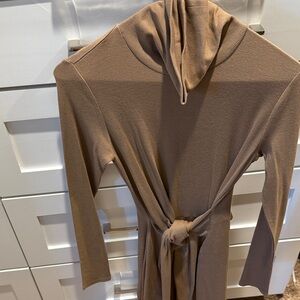 Ralph Lauren Tan Hooded Knit Dress